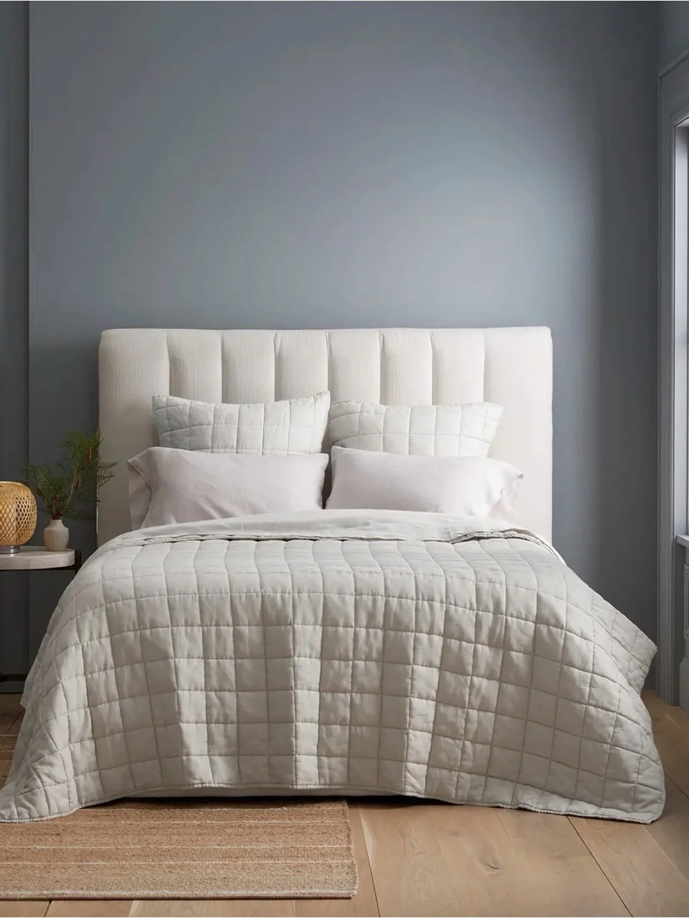 Quince NWOT European Linen Box Quilt Euro Sham in Sand